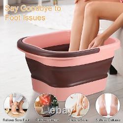 Bain de pieds pliable 15L/4 Gallons Baignoire à tremper les pieds Spa Bain de pieds rose.