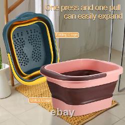 Bain de pieds pliable 15L/4 Gallons Baignoire à tremper les pieds Spa Bain de pieds rose.