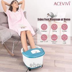 Bain de pieds spa avec chaleur et jets de bulles, rouleau de massage électrique Shiastu