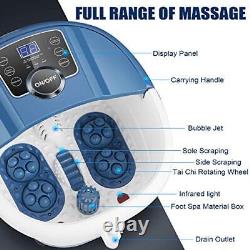 'Bain de pieds spa masseur avec bulles chauffantes, spa de pieds chauffant avec massage motorisé bleu'