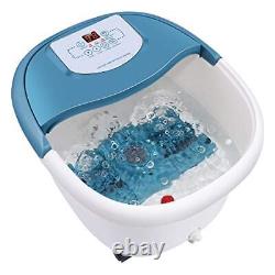 Bain de spa pour les pieds avec chaleur, 6 rouleaux de massage motorisés, bulles, vibration