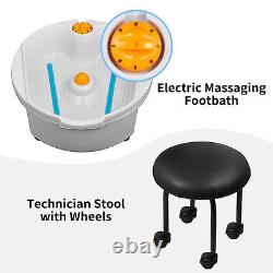 Chaise de pédicure VEVOR avec station de massage hydraulique et tabouret pour technicien des ongles et bain de pieds
