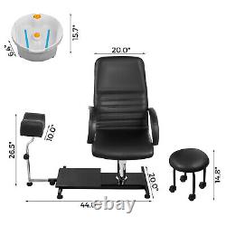 Chaise de pédicure VEVOR avec station de massage hydraulique et tabouret pour technicien des ongles et bain de pieds
