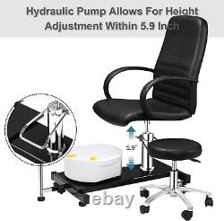 Chaise de pédicure avec tabouret et bain de pieds à bulles, chaise de pédicure hydraulique NEUVE