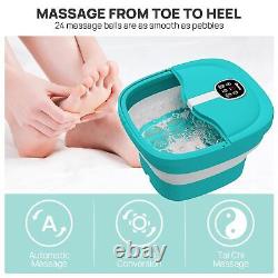 Chauffage Foot Spa Massager Bain Rotatif Électrique Massage à Distance 24 Boules de Shiatsu