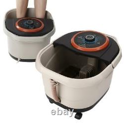 Electric Foot Spa Bath Massage Bubble Heating Vibration Pédicure Soak Tub Roller