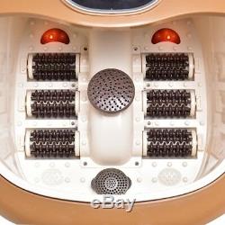 Foot Spa Bath Massager Machine De Chauffage 6 Rouleaux Numériques Avec Blanc Kaki À Distance
