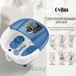 Foot Spa Bath Massager W Heat Bubbles Vibration Massage Rollers Temp Timer 500w