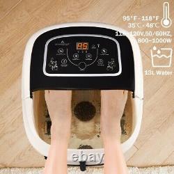 Foot Spa Hot Water Bath Massager Réglable Temp Timer Heat Vibration 4 Rouleaux