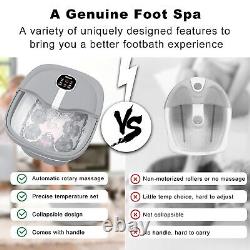 HOSPAN Spa de pieds pliable à massage rotatif électrique, bain de pieds avec chaleur et bulles.