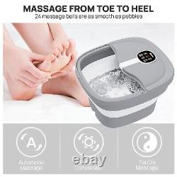 HOSPAN Spa de pieds pliable à massage rotatif électrique, bain de pieds avec chaleur et bulles.