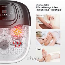Massage de bain de spa pour les pieds avec chaleur, sel d'Epsom, bulles, vibration et lumière rouge, 8