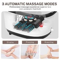 Massager De Bain De Pied Spa Avec Chauffage Et 3 Modes Automatiques Et 6 Noir