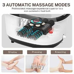 Massager De Bain De Pied Spa Avec Chauffage Et 3 Modes Automatiques Et 6 Noir