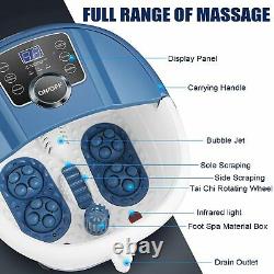 Massager De Bain De Spa De Pied Bleu Avec La Chaleur De Rouleaux De Massage Et La Érache De Temp De Bulles