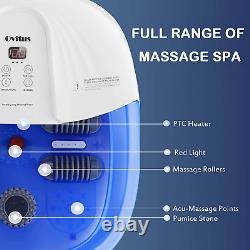 Massager De Bain Spa Pied Avec Bulles De Chaleur, Rouleaux De Massage Shiatsu, Ajustable Te