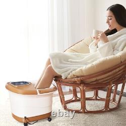 Massager de spa pour les pieds avec bulles de chaleur, vibration et 6 rouleaux - Tout-en-un Tem/Time Set