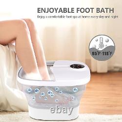 Massageur de bain de pieds motorisé avec chaleur, bulles et massage par vibration, 16OZ L