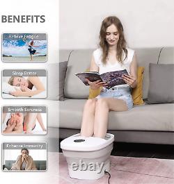 Massageur de bain de pieds motorisé avec chauffage, bulles et massage par vibration, 16 onces
