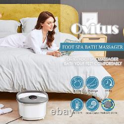 Massageur de bain de spa pour les pieds avec chaleur, jets de bulles et 6 rouleaux de massage électriques longs.