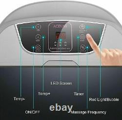 Massageur de bain spa pour les pieds numérique avec rouleaux de massage, chaleur et bulles, haut de gamme.