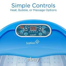 Massageur de pied avec bain chauffant, rouleaux de massage automatiques, vibrations.