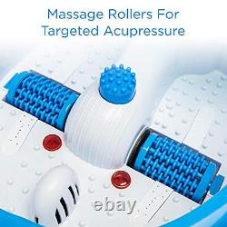 Massageur de pied avec bain chauffant, rouleaux de massage automatiques, vibrations.