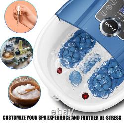 Massageur de spa pour les pieds avec bulles chauffantes, moteurisé et bleu