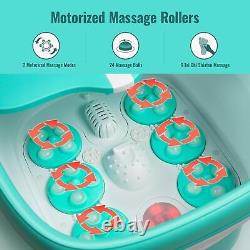 Masseur de spa pour les pieds avec rouleaux de massage motorisés, bain de chaleur et bain de pieds pliable.