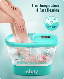 Masseur de spa pour les pieds avec rouleaux de massage motorisés et chaleur, spa pour les pieds pliable