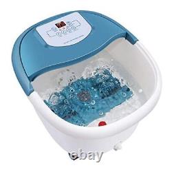Massoir de bain de pieds avec chaleur, bain de pieds avec massage automatique bleu