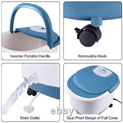 Massoir de bain de pieds avec chaleur, bain de pieds avec massage automatique bleu