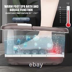Massoir de bain de pieds avec chaleur, jets de bulles et 6 rouleaux de massage électriques longs