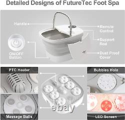 Massothérapie de bain de pieds motorisé avec bulles chauffantes, vibrations et jets de massage