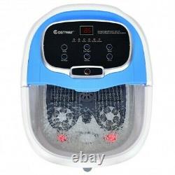 Portable All-in-one Heated Foot Bubble Spa Bath Motorized Massager-blue Color