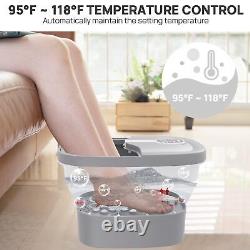 Spa de pied pliable avec massage rotatif électrique, bain de pieds avec chaleur, bulles, Re