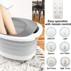 Spa de pieds Masseur de bain de pieds avec chaleur, bulles, vibration et 4 rouleaux de massage amovibles.