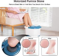 Spa de pieds avec massage à bulles et chaleur, bain de pieds avec rouleaux de massage automatiques, pierre ponce