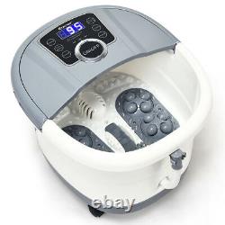 Spa de pieds électrique portable avec rouleaux de shiatsu et massage motorisé - couleur grise