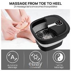 Spa de pieds pliable à massage rotatif électrique, bain de pieds avec chaleur, bulles, Re