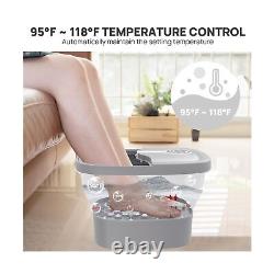 'Spa de pieds pliable avec massage rotatif électrique, bain de pieds avec chaleur, bulles'