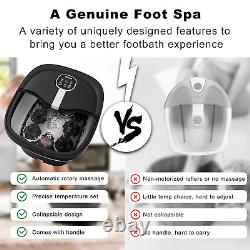 Spa de pieds pliable avec massage rotatif électrique, bain de pieds avec chaleur, bulles, télécommande