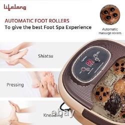 Spa pour les pieds et masseur Lifelong LLM279 & bain à bulles avec rouleaux automatiques, marron