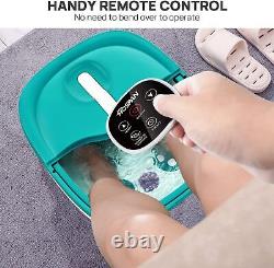 Spa pour les pieds pliable avec massage rotatif électrique, bain de pieds à bulles avec chaleur et télécommande