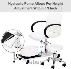 Unité de pédicure Chaise de levage hydraulique et spa de massage des pieds Salon de beauté blanc